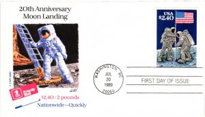 #2419 Moon Landing Priority Mail - USPS Cachet