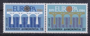 GREECE 1494a MNH 1984 Europa Pair