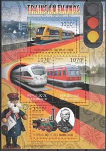 BURUNDI 2012 SHEET bur12202a TRAINS ALLEMANDS GERMAN 