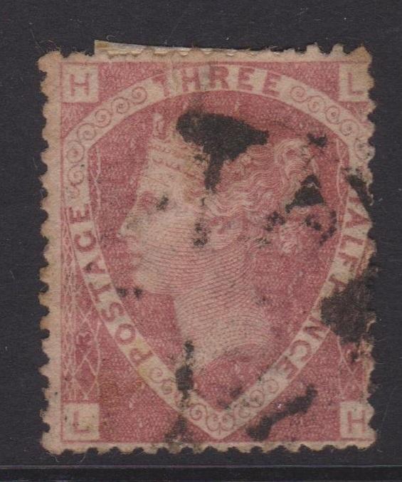 Great Britain 1860 QV 1 1/2d Dull Rose Sc#32 Plate 3 Used