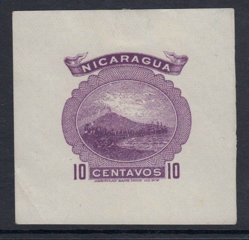 Nicaragua 1902 10c Red Violet Momotombo Imperf Mint. Scott 133B