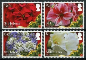 St Helena Flowers Stamps 2017 MNH Christmas Poinsettia Amaryllis Lily 4v Set