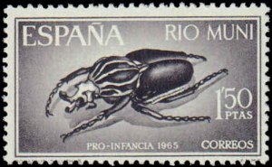 Rio Muni #50-52, Complete Set(5), 1965, Insects, Never Hinged