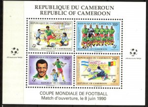 Cameroon 1990 Football Soccer FIFA World Cup Italy 1990 S/S of 4 MNH