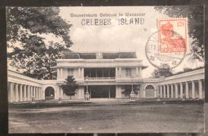 1925 Makassar Netherlands Indies RPPC Postcard Cover to Garfield NJ USA Celebes