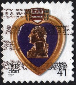 SC#4164 41¢ Purple Heart Single (2007) Used