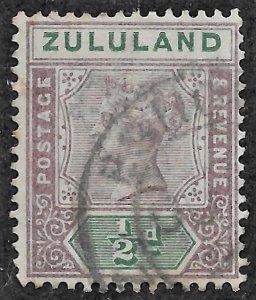 Zululand 1/2d lilac & green QV issue of 1894,  Scott 15 Used