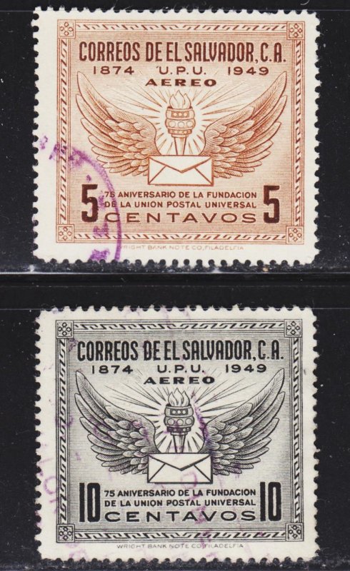 El Salvador Scott C122-123 F to VF used.