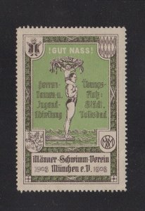 German Advertising Stamp- München Men's Swimming Association 1903 - MNH OG 