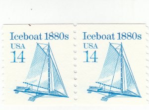 Scott #2134 - 14 cent Blue -   10 Vert. Coil pair - MNH