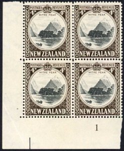 New Zealand SG562 4d Single Wmk M/M Plate Block