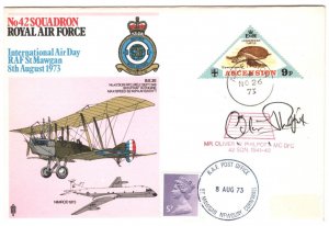 ASCENSION IS RAF FLIGHT Cover PILOT SIGNED 42 Sqn St Mawgan Cornwall 1973 MA1627