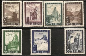 AUSTRIA C47-53 MINT OG 1947 AIRMAIL SCENES