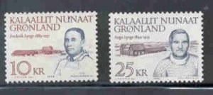 Greenland Sc 231-232 1990 Lynge & Lynge stamp set mint NH