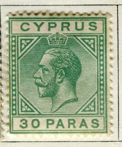 CYPRUS; 1922 early GV issue fine Mint hinged 30pa. value