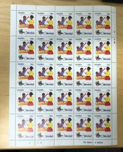 Uganda 1998 - UNICEF 30TH ANNIVERSARY - Set of 4 Sheets of 25 - MNH