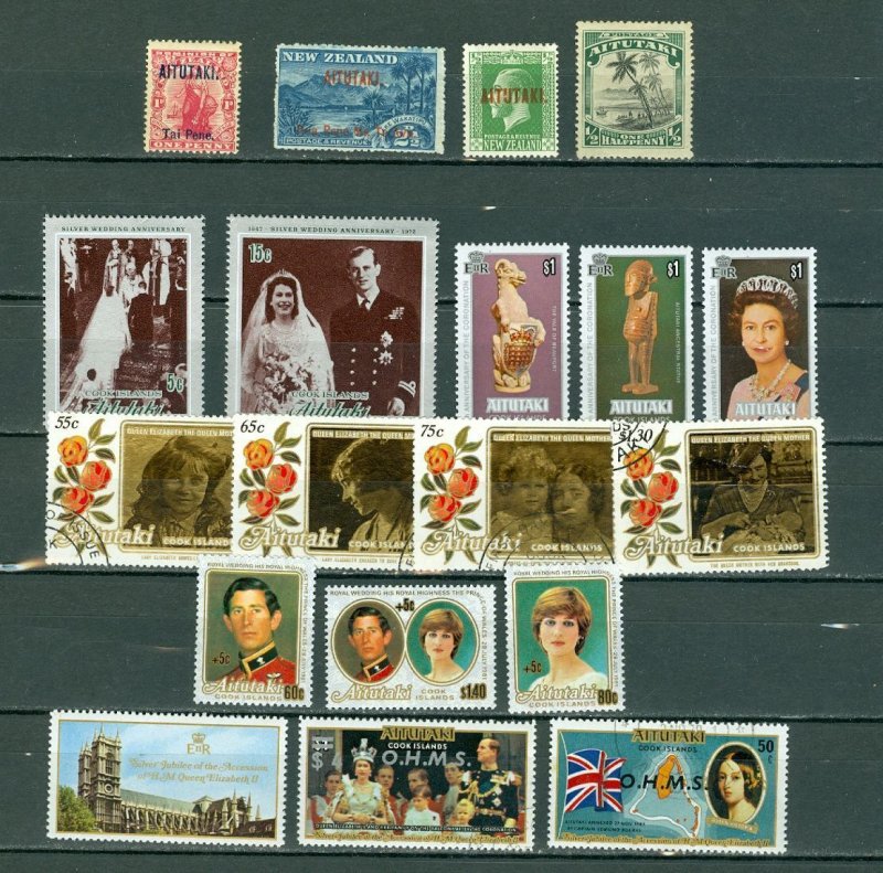 AITUTAKI  LOT of (19) incl. 3 SETS ...SOME MNH