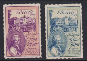 Belgium Prince of Ligne 1914 Poster Stamps (2) Celebrating 100th Anniv Death