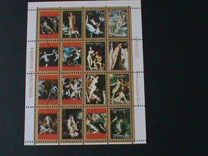 AJMAN-1971- FAMOUS NUDE PAINTING-CTO-MINI SHEET-FANCY CANCEL-VERY FINE