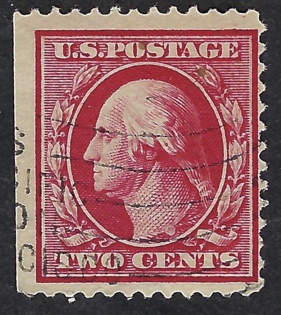 United States #375 2¢ George Washington (1910-11). Carmine. VG. Used.
