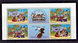 Nauru: 1995, 50th Anniversary of Peace, with HONGPEX  96 Labels. MNH