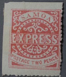 Samoa #2 VG OG PH HRM Type IV Hinge Remnant Gum Fine About 3/4 Coverage