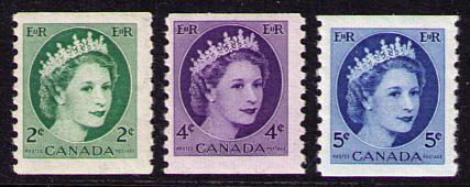 Canada #345-48 Mint Never Hinged Coil Set of 3