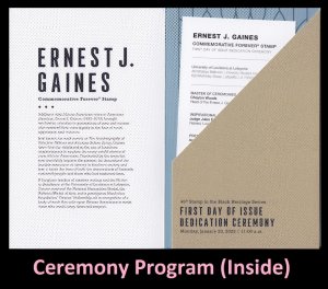 US 5753 Black Heritage Ernest J Gaines Ceremony Program FDC 2023