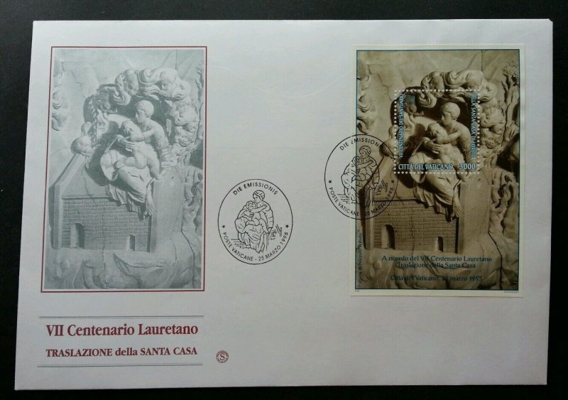 Vatican Transport Casa Sancta To Loreto 1995 Art Culture (miniature FDC)