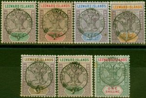 Leeward Islands 1897 Jubilee Set of 7 to 1s SG9-15 Good to Fine MM