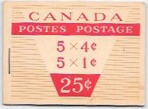 Canada BK53a. Pane of 5 + label. In original booklet.   Elizabeth II