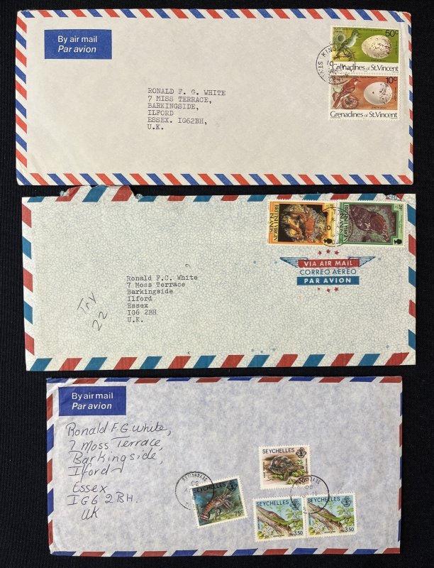 St Vincent Gren Tuvalu H.Kong Kitts Air Covers x 15 MK8078