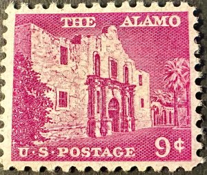 US # 1043 The Alamo 9c 1956 Mint NH