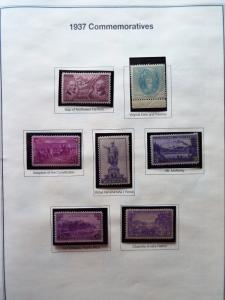 US MYSTIC HERITAGE STAMP ALBUM 1935-91 + 140 MNH STAMPS AND BONUS PACKET