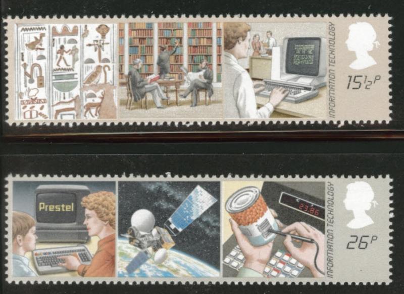 Great Britain Scott 1000-1 MNH** 1982 Information tech set