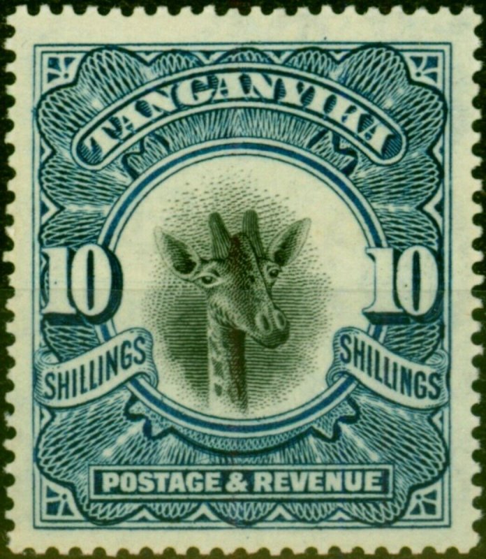 Tanganyika 1922 10s Deep Blue SG87 Sideways Good Mtd Mint