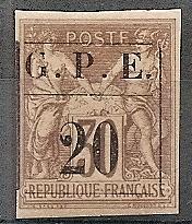 Guadeloupe    1 Mint OG 1884 20c on 30c Surch, CV $72,50