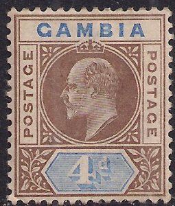 Gambia 1902 - 05 KEV11 4d Brown & Blue MM SG 50 ( E502 )