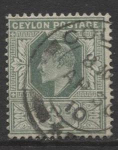 CEYLON -Scott 179- KEVII - Definitive- 1904- Wmk 3 - Used -Single 3c Stamp