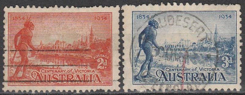 Australia #142-3 F-VF Used  CV $8.25 (S2244)