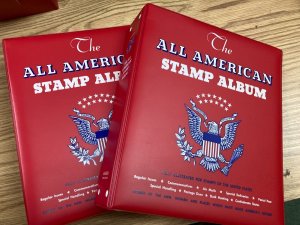 The All American Stamp Album Minkus, 2 post with Hardware  TWO EMPTY BINDERS