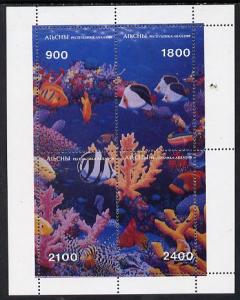Abkhazia 1995 Fish & Coral composite perf sheetlet co...