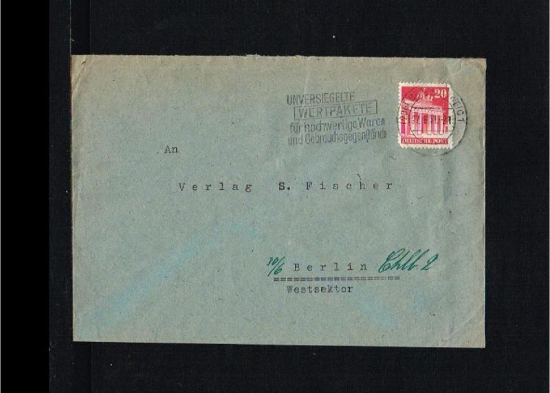 1951 - Allied Occupation Cover - Unversiegelte Wertpakete . [B09_167]