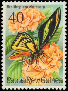 Papua New Guinea #415-418, Complete Set(4), 1975, Butterflies, Flowers, Never...