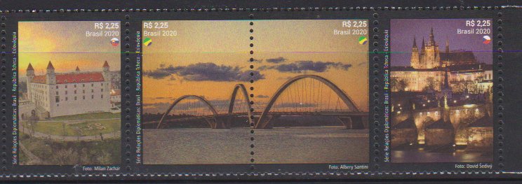 2020 Brazil Relations with Czech Rep & Slovakia S4 (Scott 3441) MNH