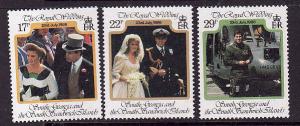 D1-South Georgia-Sc#106-8-unused NH set-Royalty-Wedding-Andr