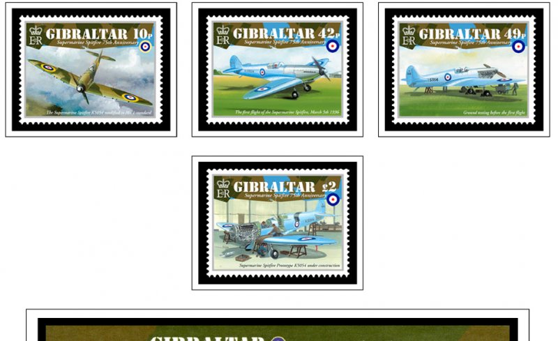 COLOR PRINTED GIBRALTAR 2011-2020 STAMP ALBUM PAGES (71 illustrated pages)