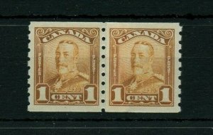 #160 Scroll issue RARE PASTE-UP coil pair MNH --- Cat $300 Canada mint 