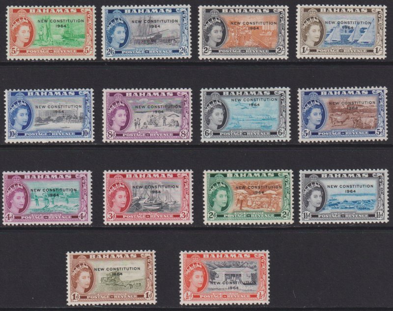 1964 Bahamas QE New Constitution  short set MLH Sc# 185 // 198 CV $21.40