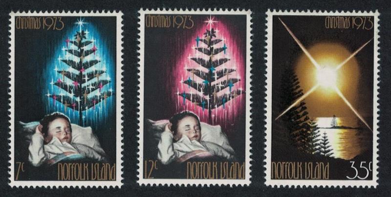 Norfolk Christmas 3v issue 1973 SG#130-132 SC#153-155